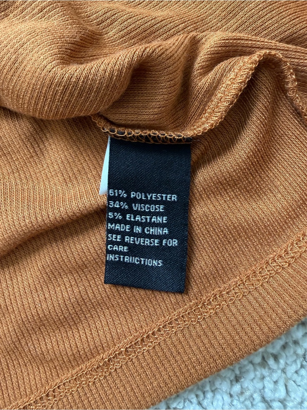 Women's Ribbed Spaghetti Strap Tank Top - Rust - Picture 4 of 4